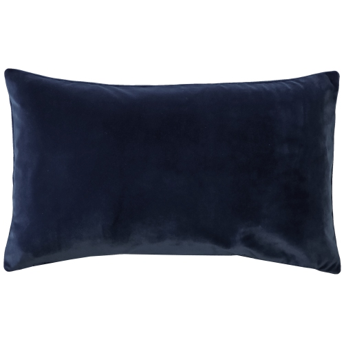 PILLOW DECOR  Castello Midnight Velvet Throw Pillow 12X20 With Polyfill Pillow Insert In Blue