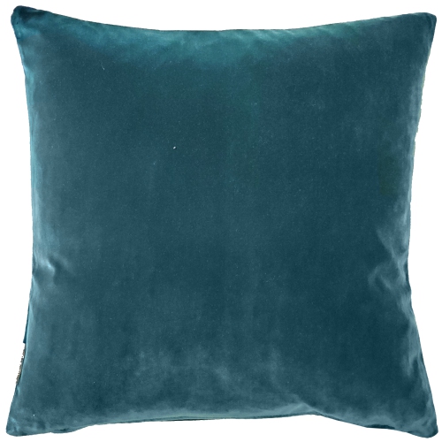Castello Teal Blue Velvet Throw Pillow 17x17 with Polyfill Pillow Insert