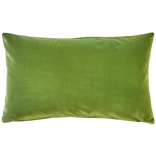 Castello Summer Green Velvet Throw Pillow 12x20 with Polyfill Pillow Insert