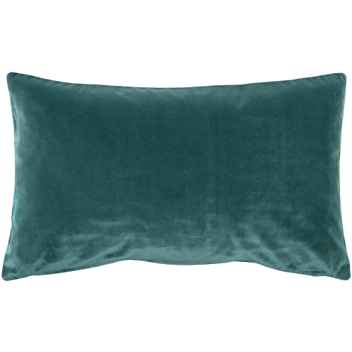 PILLOW DECOR  Castello Teal Velvet Throw Pillow 12X20 With Polyfill Pillow Insert In Blue