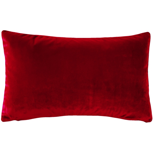 PILLOW DECOR  Castello Velvet Throw Pillow 12X20 With Polyfill Pillow Insert In Red