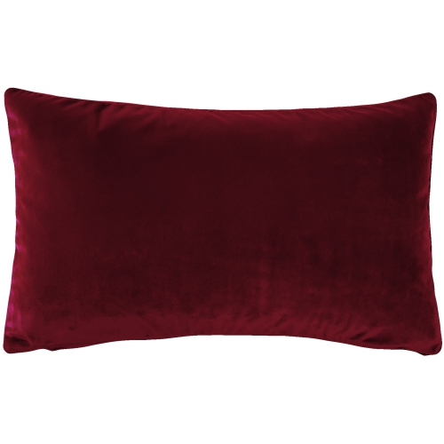 PILLOW DECOR  Castello Velvet Throw Pillow 12X20 With Polyfill Pillow Insert In Burgundy
