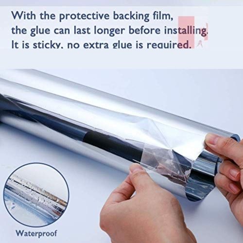 One Way Privacy Window Film AntiUV Heat Control Removable Decorative Mirror Film