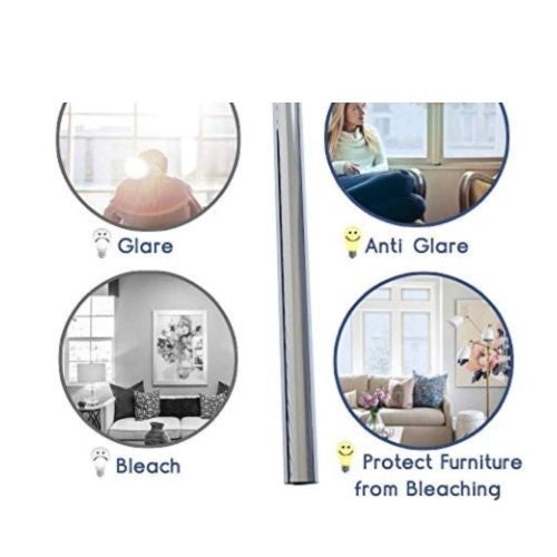 One Way Privacy Window Film AntiUV Heat Control Removable Decorative Mirror Film