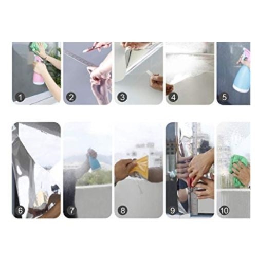 One Way Privacy Window Film AntiUV Heat Control Removable Decorative Mirror Film