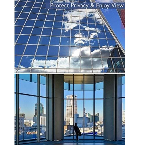 One Way Privacy Window Film AntiUV Heat Control Removable Decorative Mirror Film