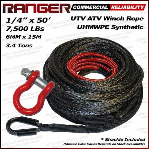 Ranger 7 500 LBs 1 4 x 50 UHMWPE Synthetic Winch Rope