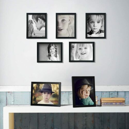 Picture Frames 8x10 Photo Frame Set for Wall or Tabletop, Black, 7 pcs