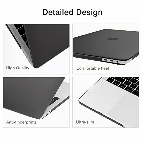 Hard Shell MacBook Pro 13 Case Protective Cover Translucent Stylish Design Black
