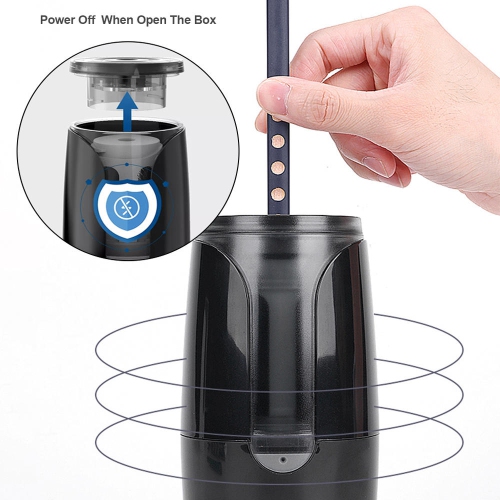 Taille de crayon électrique alimenté par pile ou USB, taille de pointe réglable pour une utilisation à la maison, à l'école, au bureau, bleu