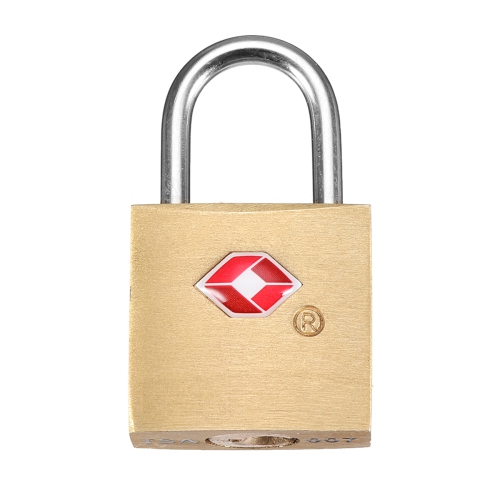 Gold Brass Travel Luggage Suitcase Security Padlock Code Lock with 2 Keys