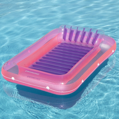 Inflatable Tub Pool Swimming Pool Raft Lounger - 71" - Pink and Purple