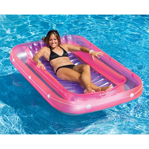 Inflatable Tub Pool Swimming Pool Raft Lounger - 71" - Pink and Purple