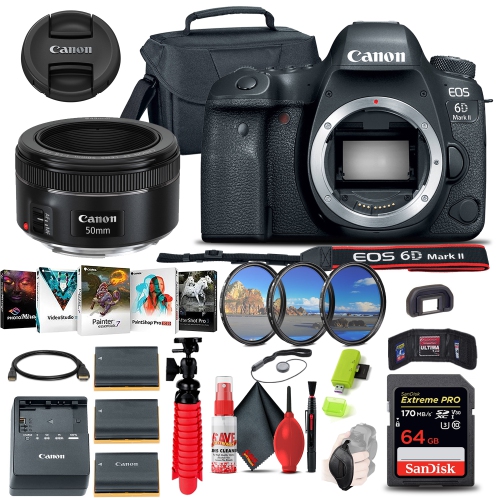 Canon EOS 6D Mark II DSLR Camera Ultimate Graphic Bundle