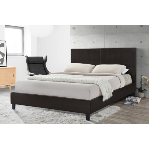 Espresso Uptown PU Upholstered KING Size Platform Bed