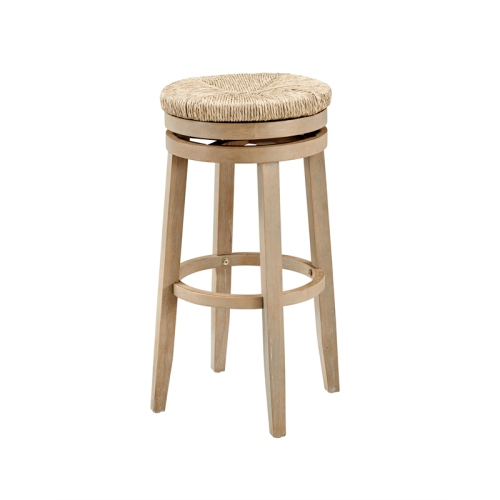 Pemberly Row 31" Transitional Wood Swivel Bar Stool in Natural Brown