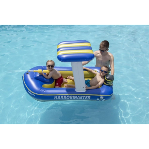 Harbor Master Patrol Boat with Pump Squirter Swimming Pool Float - 67"