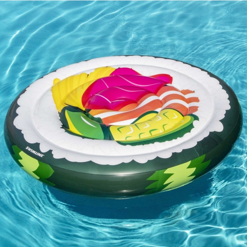 60" Inflatable Sushi Roll Island with Chopsticks Swimming Pool Float