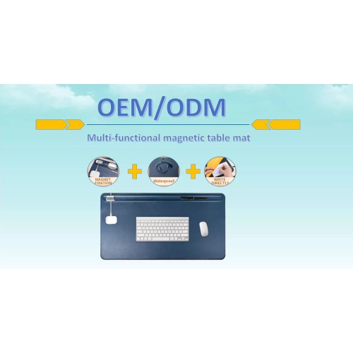 navor PU Leather 68.5 x 36.8cm Desk Mat, Non-Slip Flat Extended Desk Mouse Mat with Magnetic Cable Holder for Office Home - Table Blotter Protector