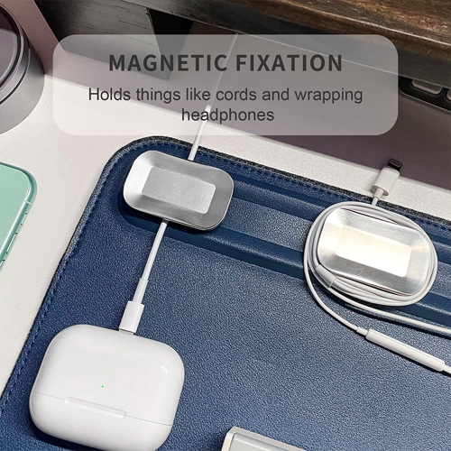 navor PU Leather 68.5 x 36.8cm Desk Mat, Non-Slip Flat Extended Desk Mouse Mat with Magnetic Cable Holder for Office Home - Table Blotter Protector