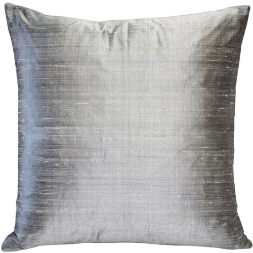 Sankara Silver Silk Throw Pillow, 18"x18"