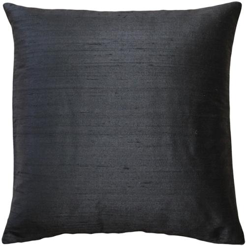 PILLOW DECOR  Sankara Silk Throw Pillow, 16"x16" (Polyfill Insert Included) In Black