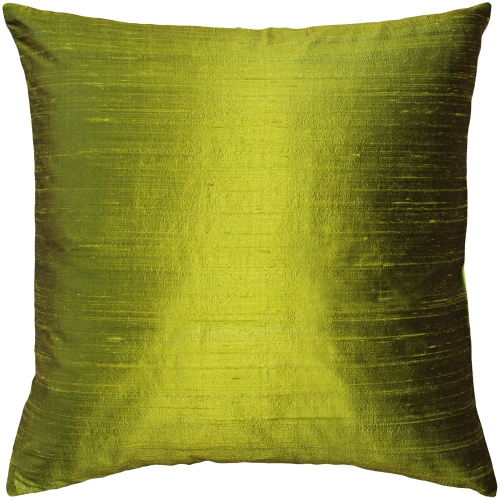 PILLOW DECOR  Sankara Chartreuse Silk Throw Pillow, 16"x16" (Polyfill Insert Included) In Green