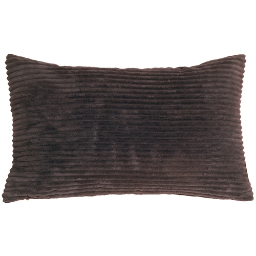 Wide Wale Corduroy Dark Brown Throw Pillow, 12"x20"