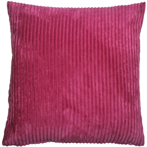 Wide Wale Corduroy Magenta Pink Throw Pillow, 18"x18"