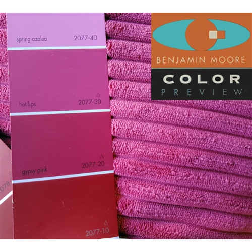 Wide Wale Corduroy Magenta Pink Throw Pillow, 18"x18"