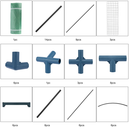 Outdoor Lean to Walk-in Greenhouse with 3 Tier Flower Rack, Gardening Wall Green House with Roll-up Zipper Entry Doors