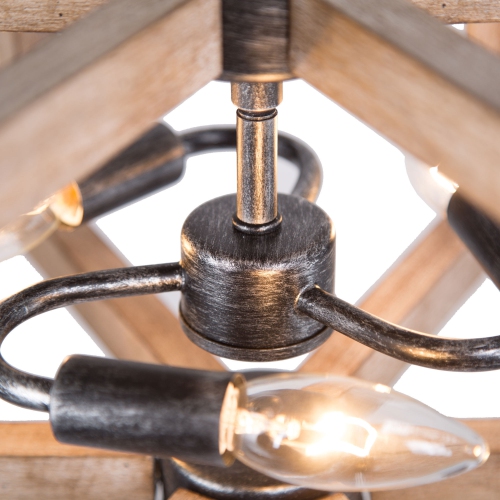 Farmhouse 3-Light Unique Birch Chandelier