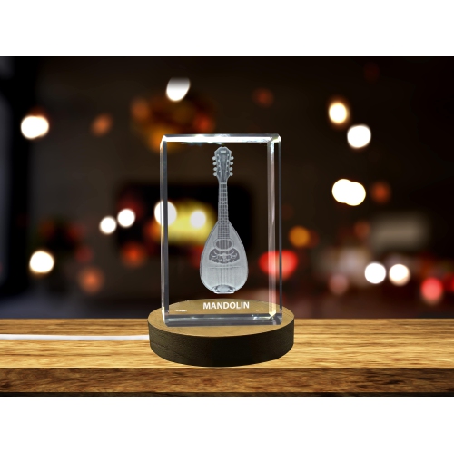 Image 1 of 5.. Mandolin 3D Engraved Crystal 3D Engraved Crystal Keepsake/Gift/Decor/Collectible/Souvenir
