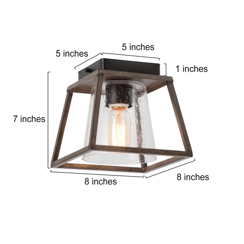 Modern 1-Light Rustic Flush Mount