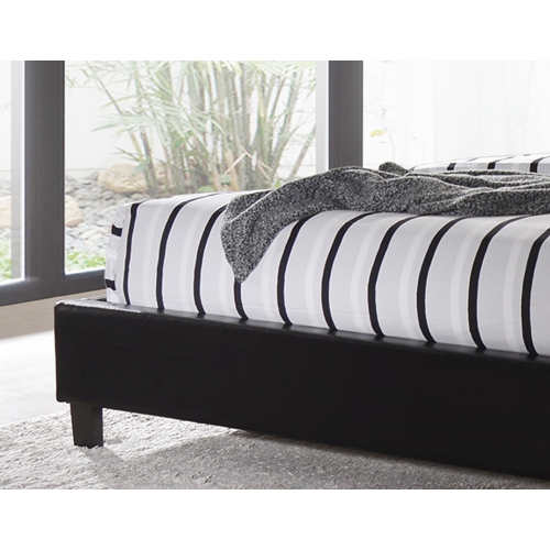 Black Faux Leather Diamond Tufted KING Size Platform Bed