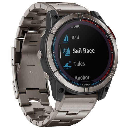Montre intelligente nautique Bluetooth de 51 mm Quatix 7X de Garmin - Titane