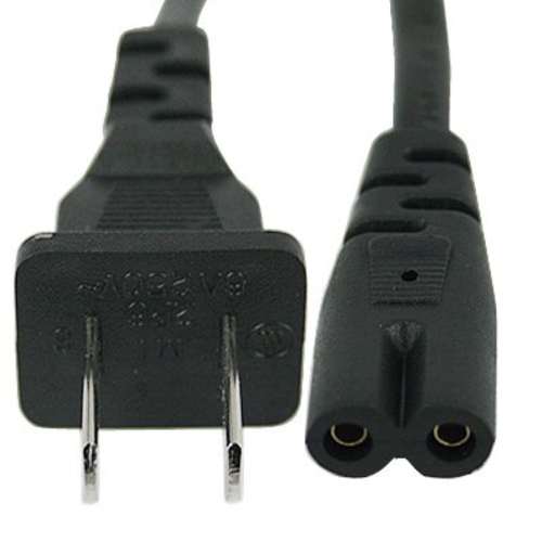 Two Prong Universal AC Power Cable for Xbox, PlayStation, Laptops, and More by Mars Device