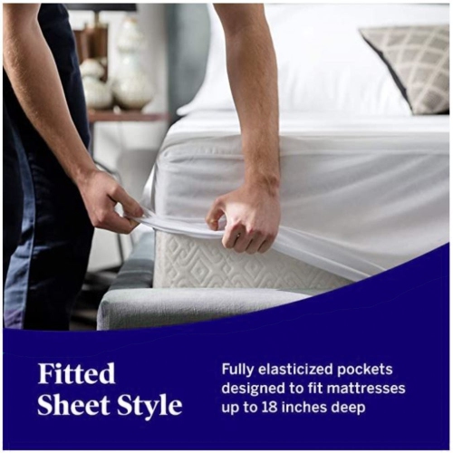 Ultraflex Comfort Living - Jersey Waterproof Mattress Protector-Easy Care, Allergy Free, Light Weight, Smooth and Super Stretched Sides
