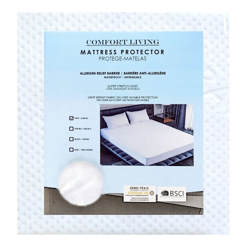 Ultraflex Comfort Living - Jersey Waterproof Mattress Protector-Easy Care, Allergy Free, Light Weight, Smooth and Super Stretched Sides