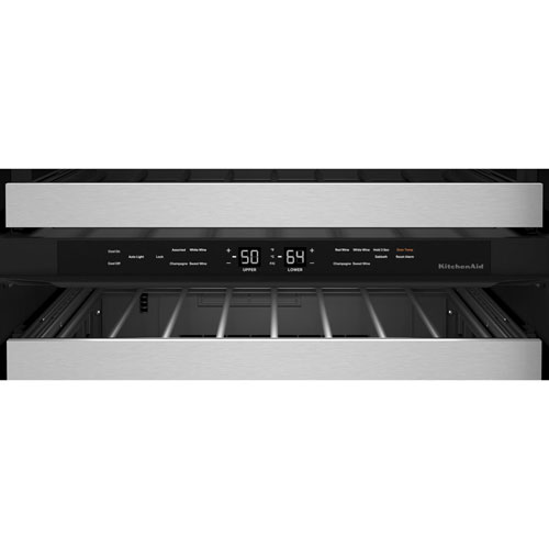 KitchenAid 46-Bottle Freestanding Dual Temperature Zone Wine Cellar - Black Stainless Steel