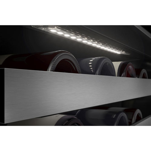 KitchenAid 46-Bottle Freestanding Dual Temperature Zone Wine Cellar - Black Stainless Steel