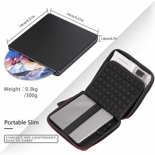 Lecteur de CD externe USB 3 haute vitesse prêt à l’emploi pour ordinateur portatif PC PC Mac