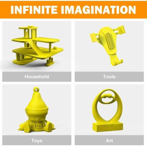 Premium No Bubble 3D – bobine de filament PLA jaune de 1,75 mm et 0,01 kg, 2,2 lb