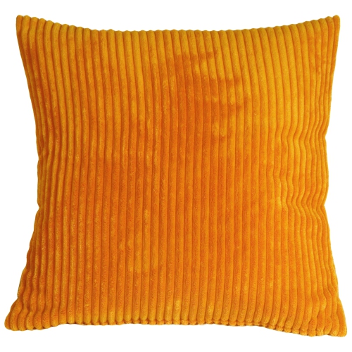 Wide Wale Corduroy Light Orange Throw Pillow, 18"x18"