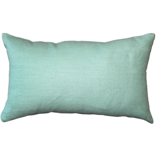 PILLOW DECOR  Tuscany Linen Throw Pillow, 12"x19" (Polyfill Insert Included) In Aqua Green
