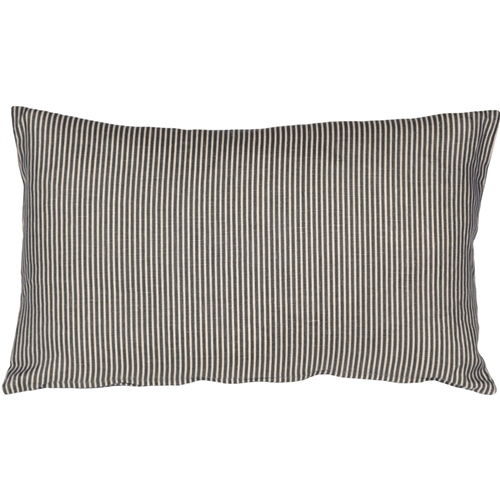 Ticking Stripe Wedgewood Blue Throw Pillow, 12"x19"