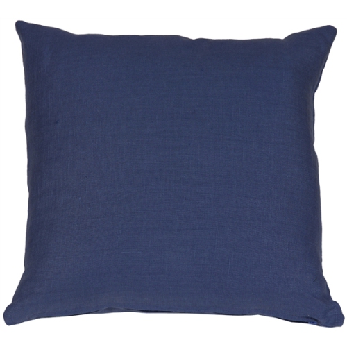 PILLOW DECOR  Tuscany Linen Indigo Throw Pillow, 20"x20" (Polyfill Insert Included) In Blue