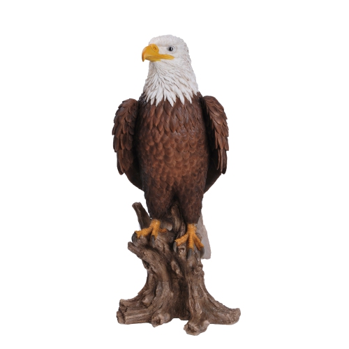 Hi-Line Gift Ltd Large Bald Eagle On Stump Garden Statue