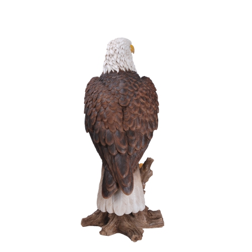 Hi-Line Gift Ltd Large Bald Eagle On Stump Garden Statue