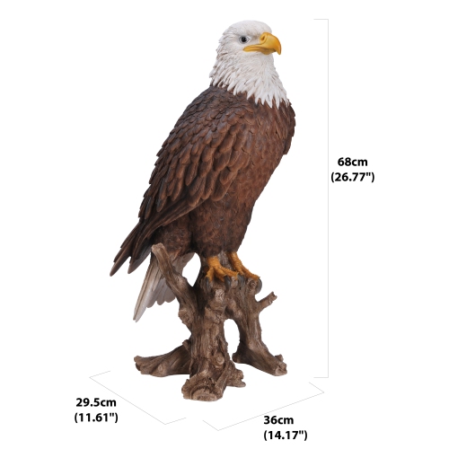 Hi-Line Gift Ltd Large Bald Eagle On Stump Garden Statue